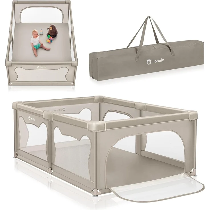 lionelo Laufgitter WILLOW XL oder WILLOW (Set), sehr große Spielfläche, 2 abschließbare Seiteneingänge – Bild 1