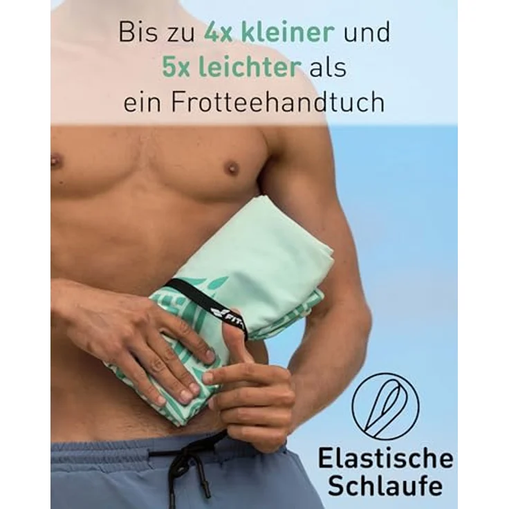 Fit-Flip Strandtuch XXL Mikrofaser, leicht und schnelltrocknend, 100% recyceltes Badetuch, Mandala, 160x90cm – Bild 5