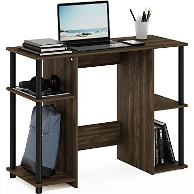 Furinno Computerschreibtisch, 39,5 x 97,5 x 72,6 zm, Columbia-walnuss/Schwarz – Bild 2