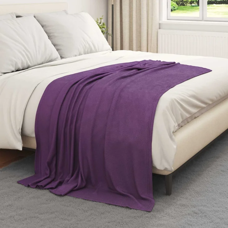 vidaXL Überwurfdecke Lila 170 x 130 cm Fleece 42017037 – Bild 3