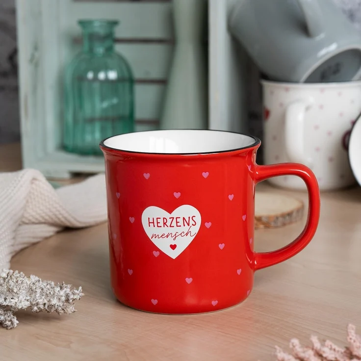GRUSS & CO XL-Becher Motiv "Herzensmensch" | Lieblingsbecher aus Porzellan, Tasse mit Spruch, 55 cl, mit Geschenkbanderole | Geschenk zum Valentinstag | 74181 – Bild 2