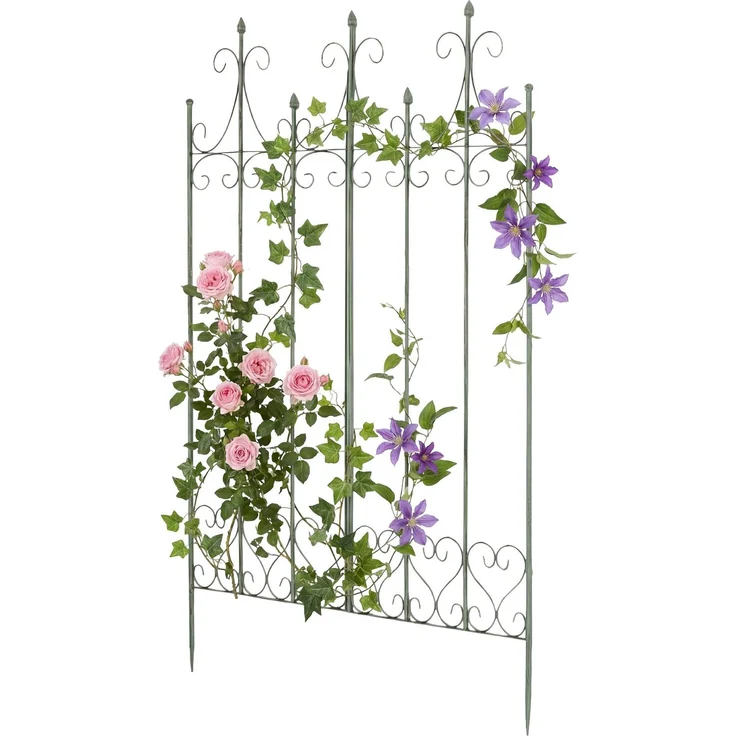 Rankgitter KALLE - 100x2x150cm, Metall, Antik-Grün | Rankhilfe Kletterpflanzen Gartendekoration – Bild 4
