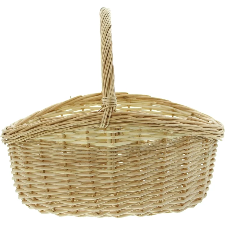 Bügelkorb Naturweiß, groß Korb Erntekorb Einkaufskorb Tragekorb Korb Pilzkorb – Bild 1