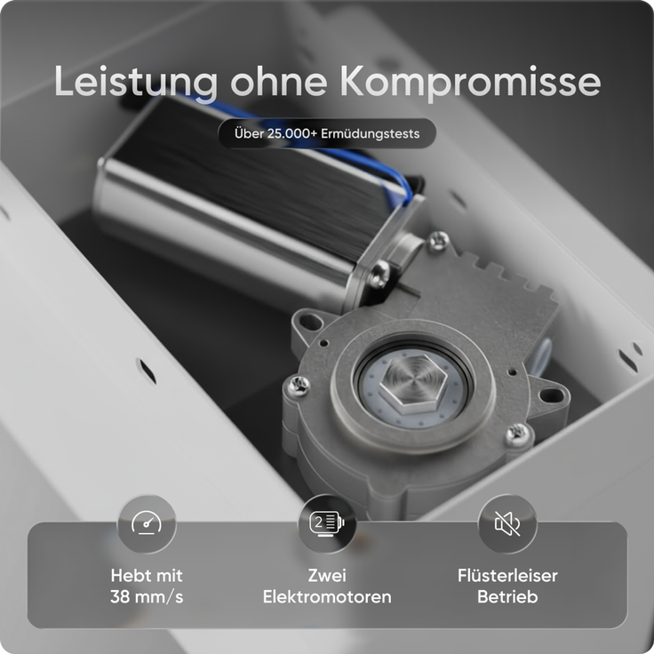 DESKSPACE PRO Plus Höhenverstellbarer Schreibtisch Gestell - Dual-Motor Tischgestell, Elektrisches Tischgestell mit Memory Funktion (Weiß) – Bild 4