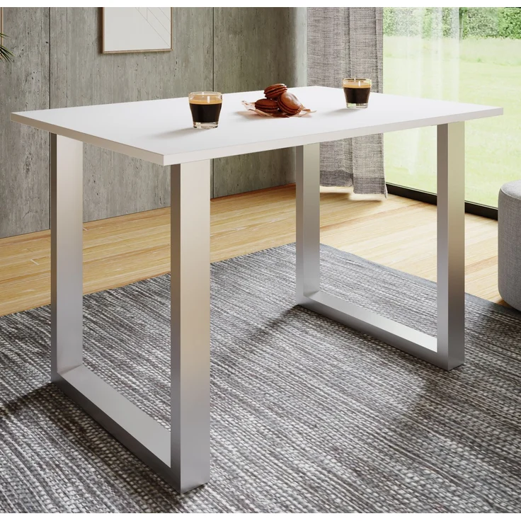 VCM Esstisch Xona 916800 Silber / Weiß H. 76 x B. 110 x T. 50 cm – Bild 1