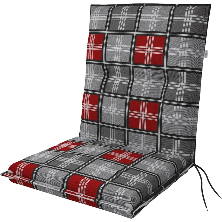 Doppler Niederlehnerauflage Motion XL ca. 100 x 52 x 8 cm karo rot grau