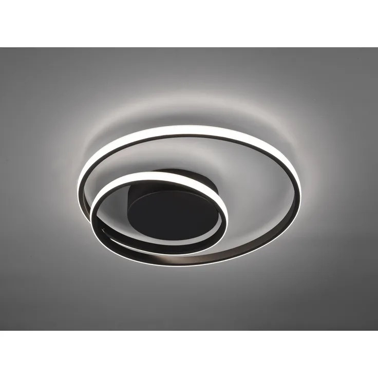 LED Deckenleuchte schwarz , RIng Design, dimmbar, 39 cm, ZIBAL