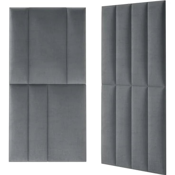 MOLLIS Polsterplatte, Rechteckiges und Dekoratives Wandpaneel, Geeignet als Bettkopfteil oder Aufprallschutz, Reduziert Schall und Verbessert Akustik, aus Schaumstoff, 60x15 cm, Anthrazit – Bild 5
