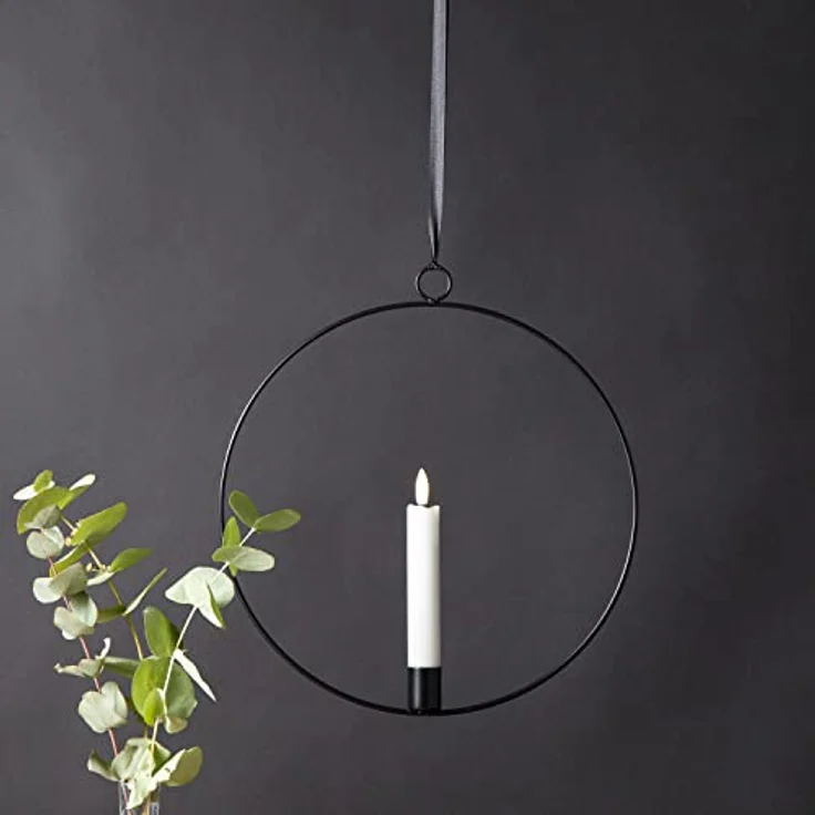 MARELIDA Hängeleuchte Dekoring mit LED Kerze Flamme mit Aufhänger 28,5cm Timer Batterie, LED Classic, warmweiß (2100K bis 3000K) – Bild 5