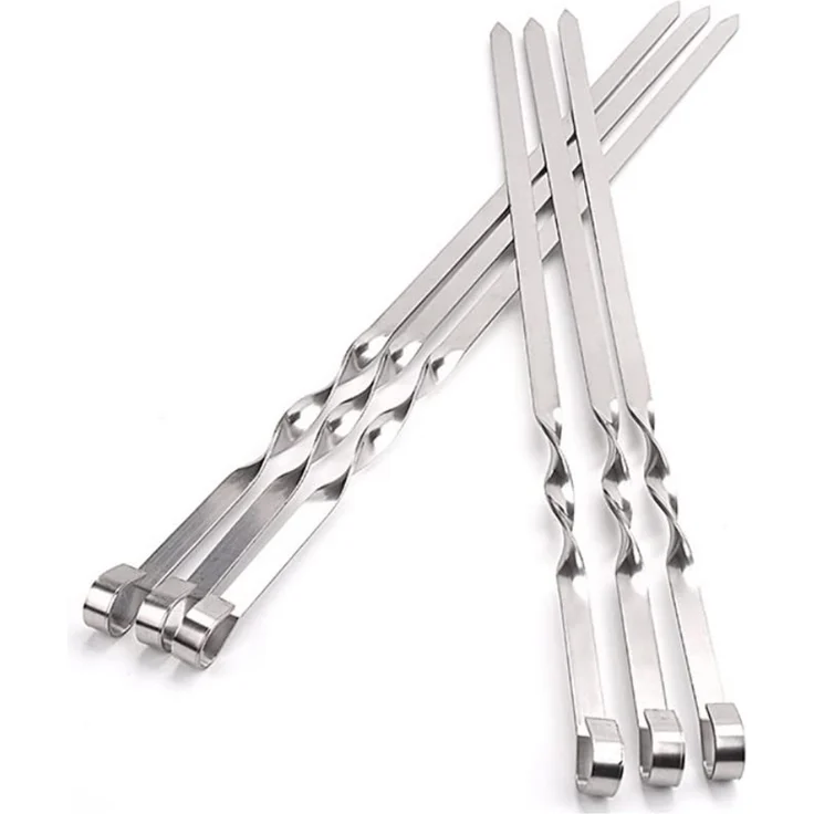 BAYLI Grillspieß 6x Grillspieße aus Edelstahl, 45cm Schaschlikspieße Set, Schampura – Bild 7