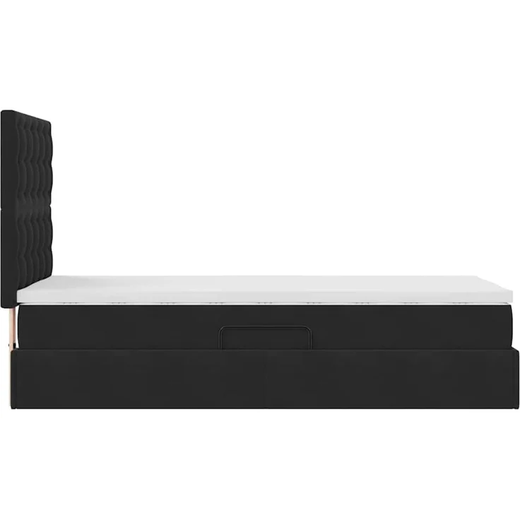 vidaXL LED-Speicherbett mit Matratze Schwarz 100 x 200 cm Samt 3372767 – Bild 11