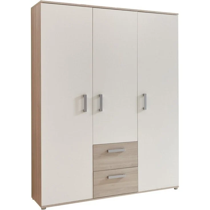 Lüttenhütt Kleiderschrank Geert, Kinderkleiderschrank 2 Kleiderstangen, verstellbare Einlegeböden, mit zwei Schubkästen – Bild 4
