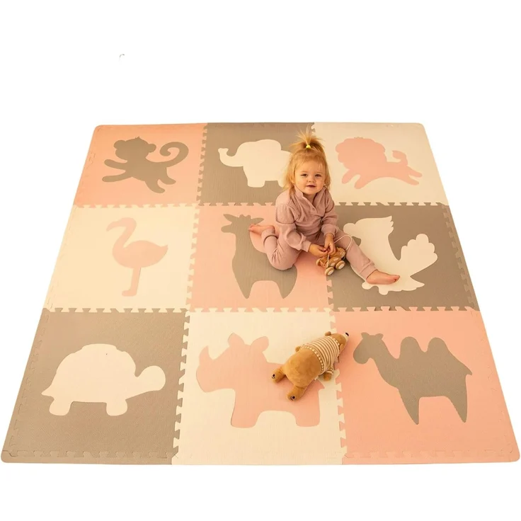 Hakuna Matte große Puzzlematte für Babys 1,8x1,8 m – 9 XXL Platten 60x60 cm mit Tieren – 20% dickere Spielmatte in Einer umweltfreundlichen Verpackung – schadstofffreie, geruchlose Krabbelmatte