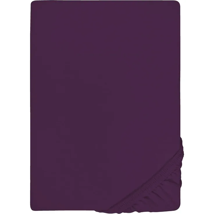 biberna Feinjersey-Spannbetttuch 0077144, dunkel violett, 1x 180x200 cm - 200x200 cm