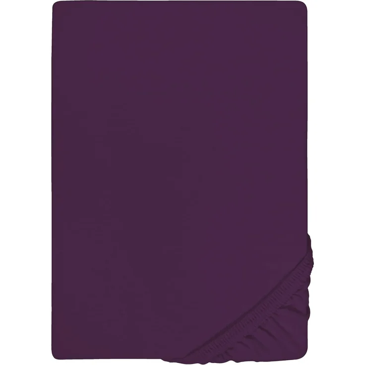 biberna Feinjersey-Spannbetttuch 0077144, dunkel violett, 1x 180x200 cm - 200x200 cm – Bild 1