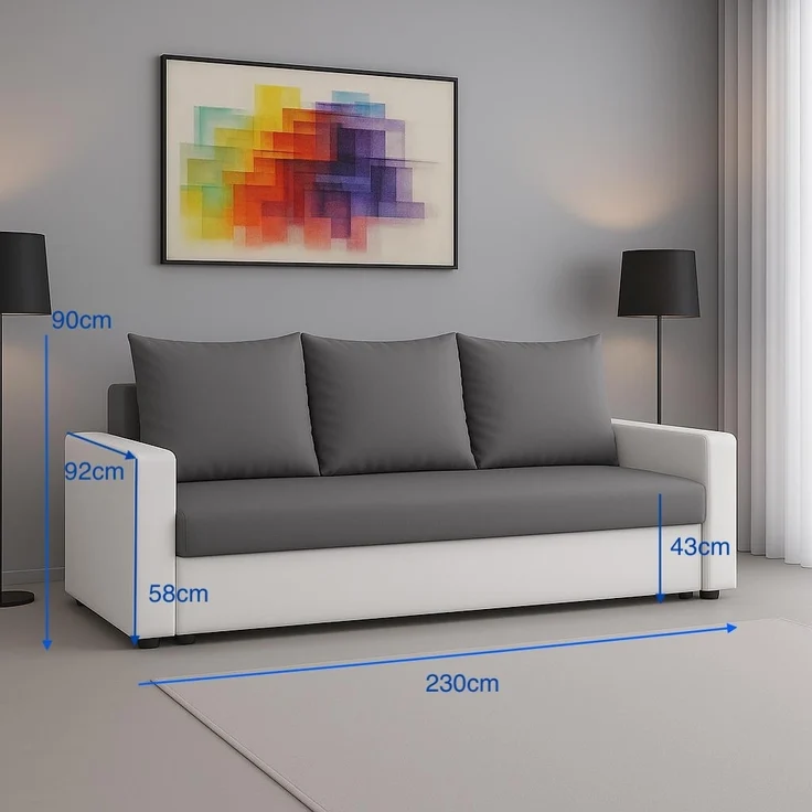 Sofa LATTE mit Schlaf-Funktion und Bettkasten – moderner Stil und Komfort! – Bild 4