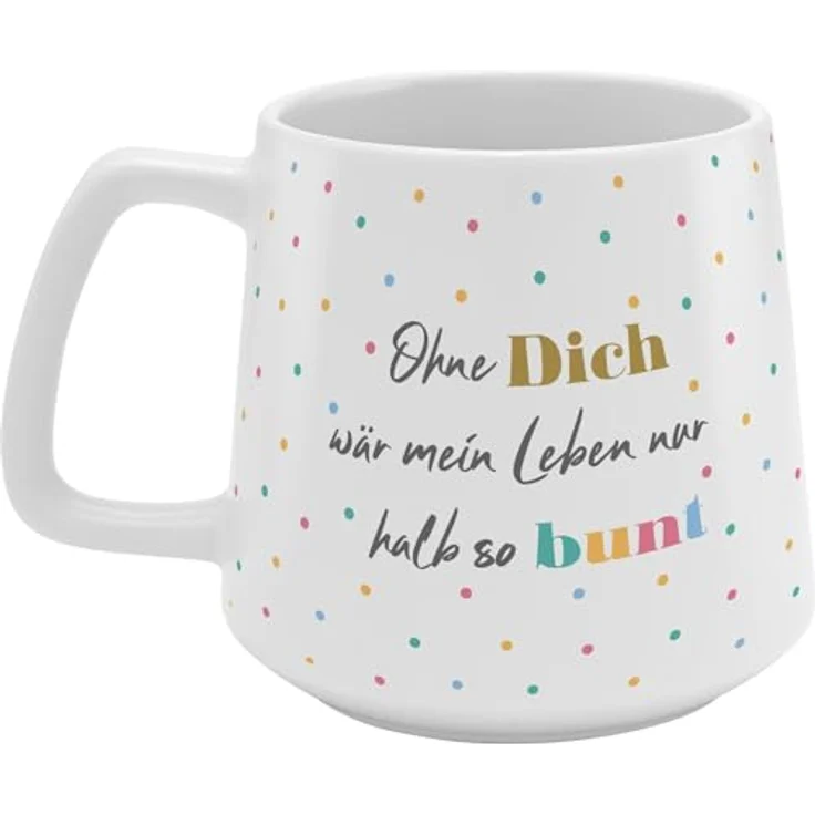 GRUSS & CO Tasse konisch "Bunt" | Steinzeug, 43 cl, mehrfarbig | Geschenk Freunde, Geburtstag, Ostern | 48995 – Bild 3