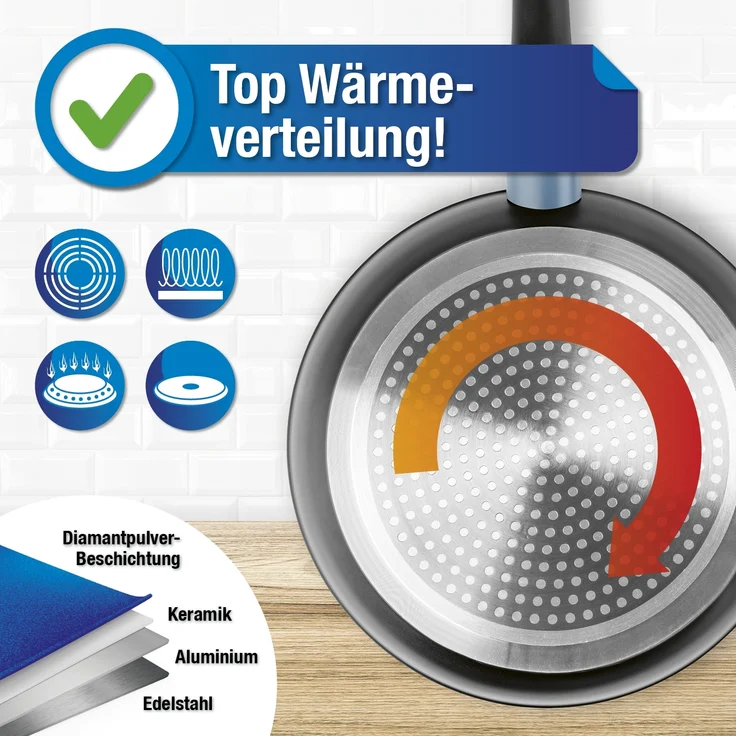BRATmaxx Koch- & Bratset - 3 Töpfe & 1 Pfanne - Aluminium - antihaftbeschichtet – Bild 4