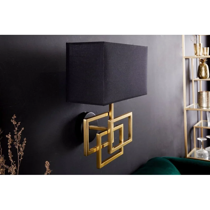 riess-ambiente Wandleuchte ATLANTIS 44cm schwarz / gold, ohne Leuchtmittel, Wohnzimmer · Stoff · Metall · innen · Modern Design – Bild 2