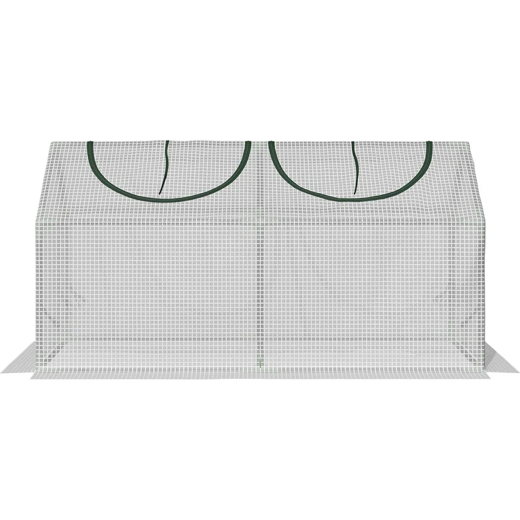 MELAYR, Gewächshaus für den Außenbereich, 120 x 60 x 60 cm, Gartengewächshaus mit 2 Rollfenstern, Weiß – Bild 2