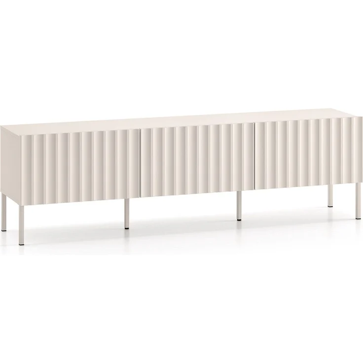 Selsey 'Derriva' TV-Lowboard mit geriffelten Fronten, hellbeige, ca. 50 x 170 x 37 cm – Bild 1
