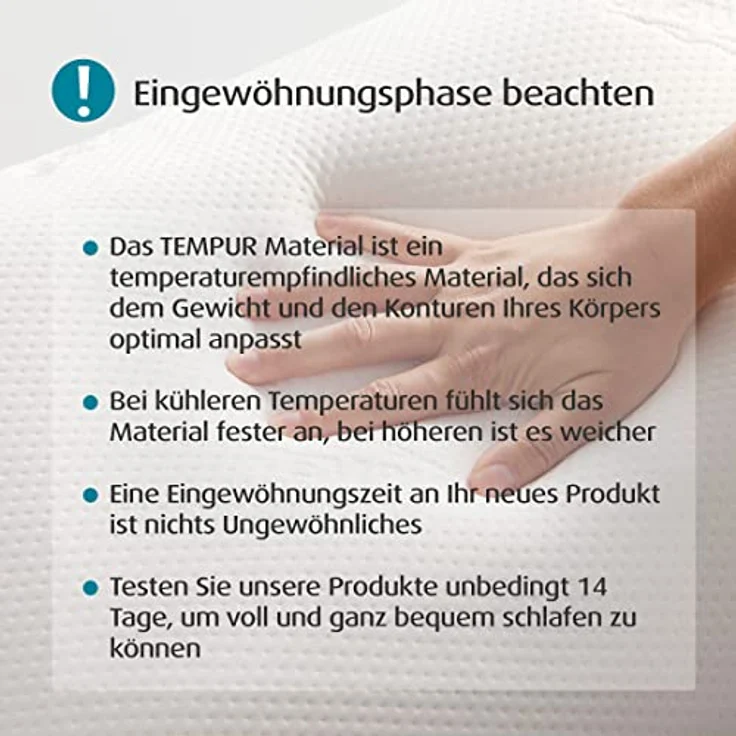 TEMPUR Ombracio Schlafkissen, ergonomisches Bauchschläferkissen in Schmetterlingsform, Liegefühl mittelfest, 60 x 50 x 10 cm – Bild 7