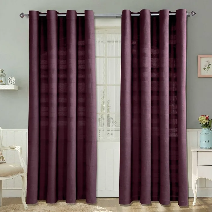 Homescapes Gardine Gardinen mit Ösen Rajput lila 2er Set, 182 x 167 cm