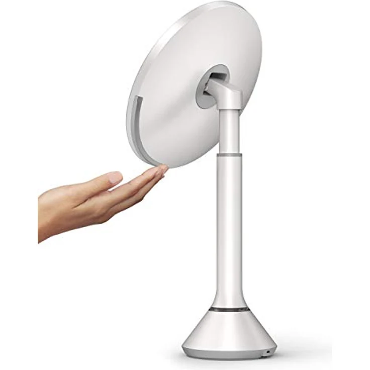 simplehuman Sensorspiegel 20cm, mit Touch-Helligkeitsregelung, 5-fache Vergrößerung, weiß Stahl, 5 Jahre Garantie – Bild 5