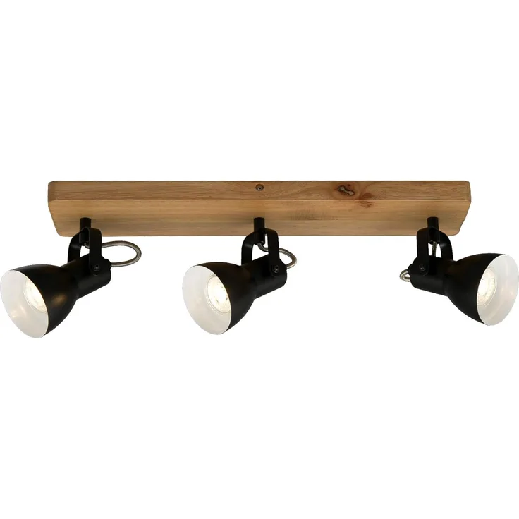 Briloner Leuchten LED Deckenspot 2902-035, ohne Leuchtmittel, 2700K - Extra-Warmweiß, Deckenlampe, 48x10x13,5cm, Schwarz, max. 35W, GU10, Wohnzimmer, Flur