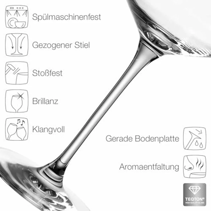 Leonardo PUCCINI Rotweinglas 0,2 l geeicht 6er Set "Gastro-Edition" – Bild 3