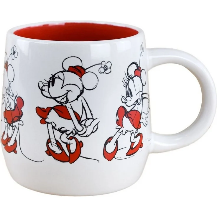 Disney Minnie Mouse Kaffeetasse ca. Ø 8,7 x 9 cm Skizze in Weiß / Rot Tasse – Bild 1