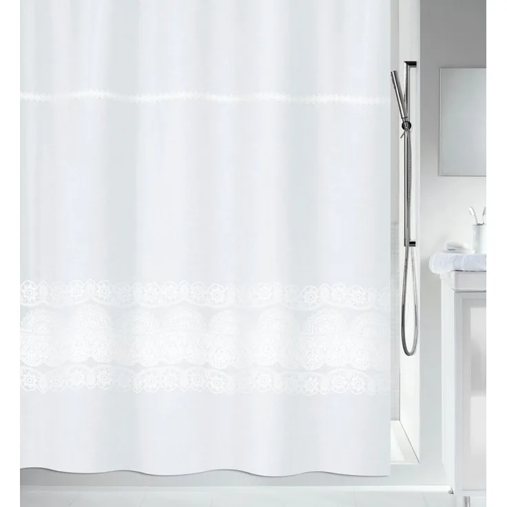 spirella Duschvorhang Spirella Anti-Schimmel Duschvorhang - Anti-Bakteriell, waschbar Breite 180 cm, Anti-Schimmel Textil-Duschvorhang, Polyester, 180x180 cm, waschbar