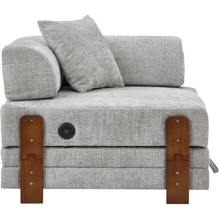 ZUBALIYA Sofa mit LED - Beleuchtung, mit USB - Anschluss, für Wohnzimmer und Apartments, mit stabilem Untergestell – Bild 14