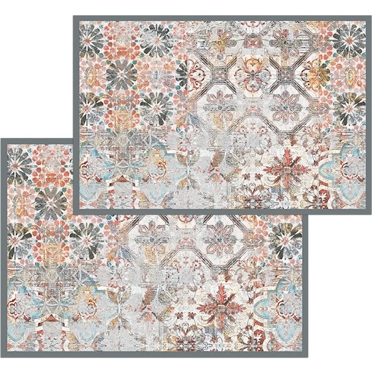 matches21 HOME & HOBBY Fußmatte Türmatte Floral Shabby Boho in 40x60 cm als Fussabtreter, rechteckig, Höhe: 5 mm, Rutschfester Türvorleger für innen als waschbare Schmutzfangmatte – Bild 2