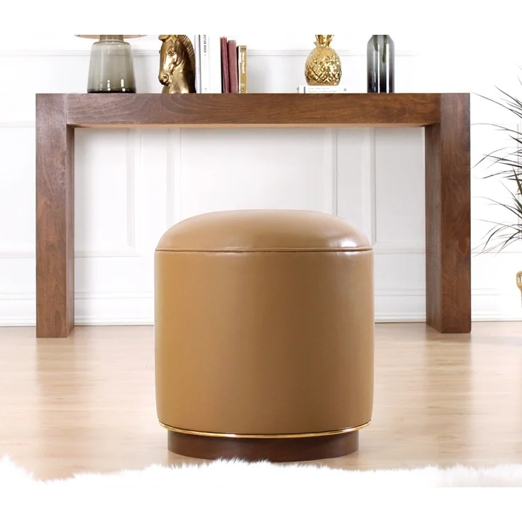 Hanah Home 'Milotte - Beige' Pouffe, Kaffee, 42 x 43 x 42 cm – Bild 2