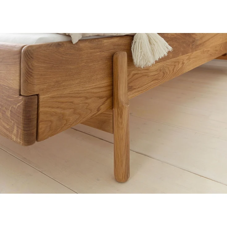 Bett Eiche 200x200x94 natur geölt, Kopfteil anthrazit KIEL #04 – Bild 5