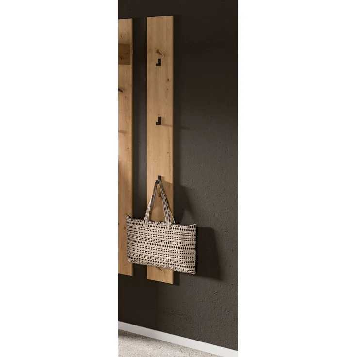 Garderobenpaneel >Drive< in artisan oak - 160x13x6cm (BxHxT) – Bild 5