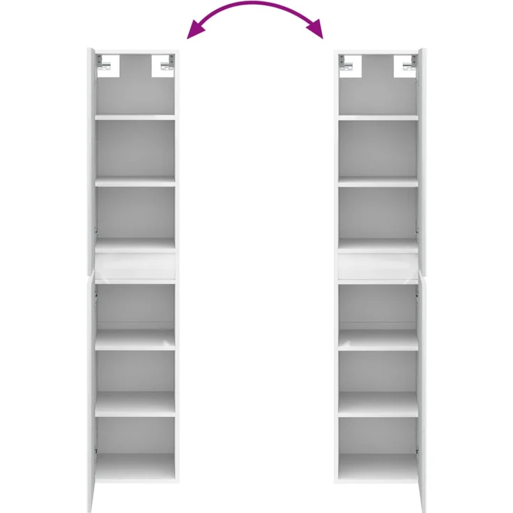 vidaXL Badezimmerschrank-Set 3 stk. Hochglanz Weiß 33 x 34,5 x 160 cm 3406087 – Bild 10