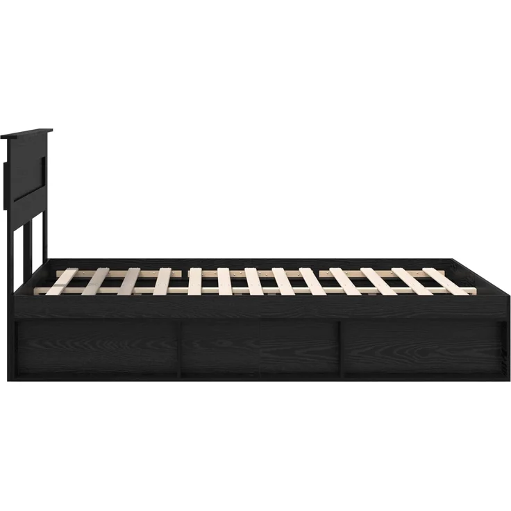 vidaXL Bettrahmen Schwarz 160 x 200 cm Massives Kiefernholz 3409736 – Bild 7
