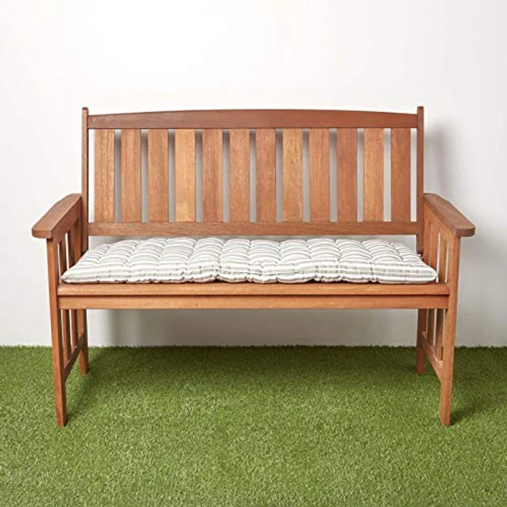 Homescapes Stuhlkissen 2-Sitzer Bankauflage mit Streifen, 100% Baumwolle, grau – Bild 6