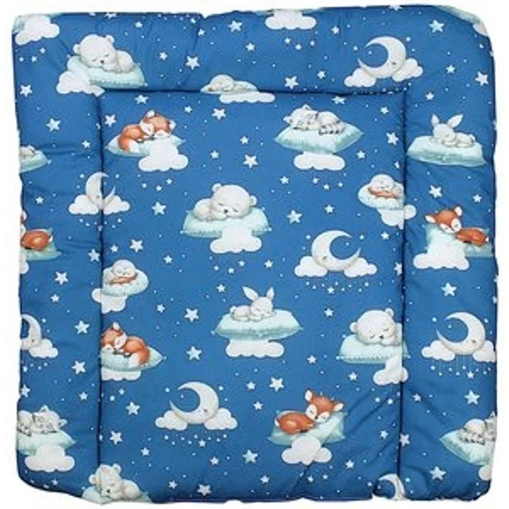 TupTam Baby Wickeltischauflage mit Baumwollbezug Gemustert, Farbe: Schlafende Baby Tiere/Dunkelblau, Größe: 70x50 cm – Bild 6