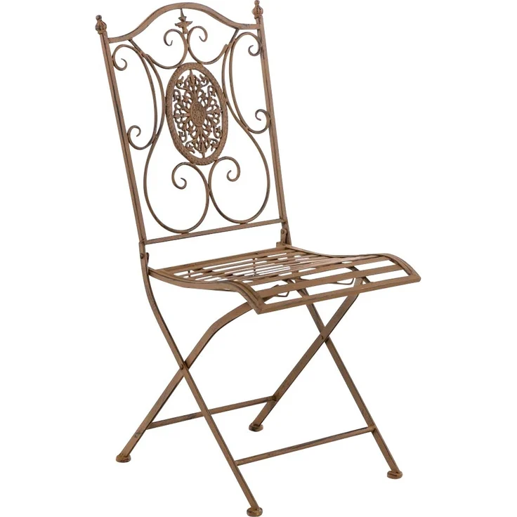 Outdoor Sitzgruppe RIZAR - Metall Antik braun 42x49x91.5 cm | Gartenmöbelset 2 Personen Metall Vintage Balkonmöbel Set Bistrotisch Terrassenmöbelset – Bild 2