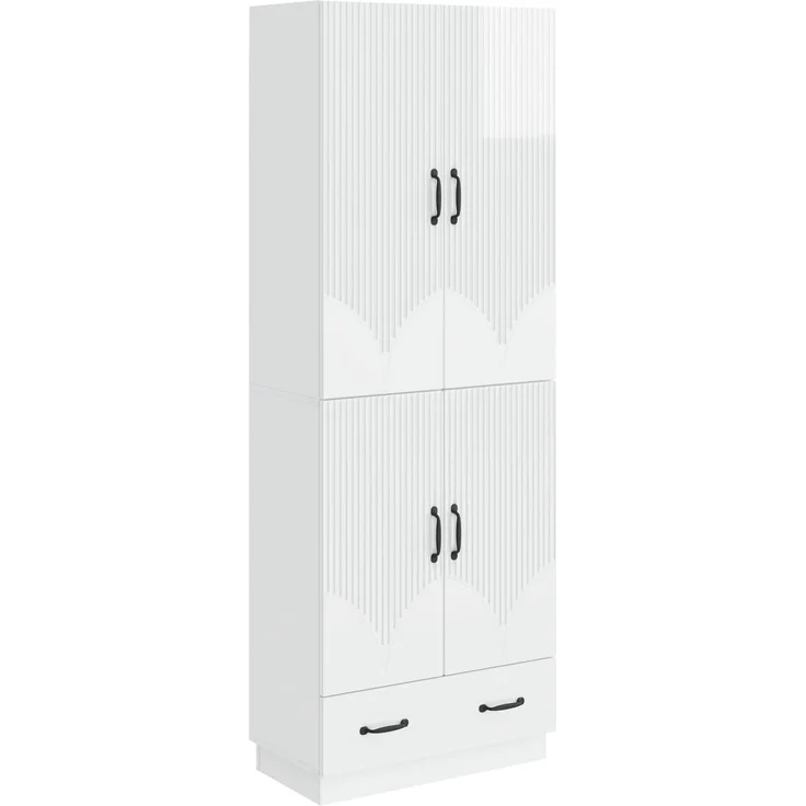 vidaXL Schrankset 2 pcs Hochglanz Weiß Holzwerkstoff 3416776 – Bild 1