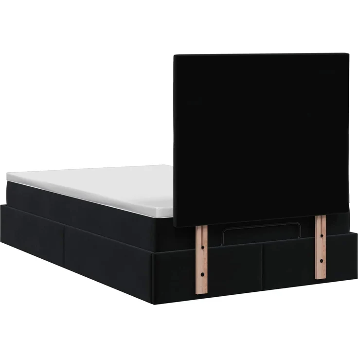 vidaXL Ottoman Bett mit Matratze Schwarz 120 x 200 cm Samt 3457787 – Bild 9