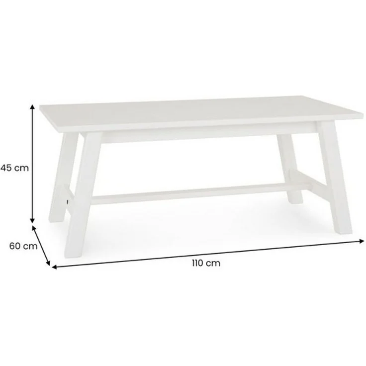 IDIMEX Couchtisch LUZERNA, Wohnzimmertisch 45 x 60cm aus Massivholz, moderer Sofatisch weiß – Bild 4