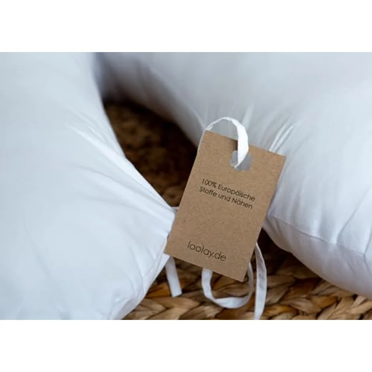 Loolay Seitenschläferkissen M/ L oder L/ XL Schwangerschaftskissen Stillkissen Schlafen Kissen, M/ L oder L/ XL Lagerungskissen + 100% Baumwolle Bezug 170 und 190 cm, Standard & X-LARGE Kissen SUPER Geschenk für Schwangern Seitenschläfer, LOOLAY® - 100... – Bild 9