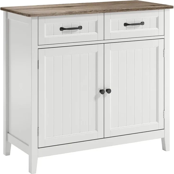Bealife Küchen-Sideboard, Buffet-Schrank mit 2 Schubladen und 2 Türen, Küchenschrank mit Arbeitsplatte für Wohnzimmer, Esszimmer und Küche