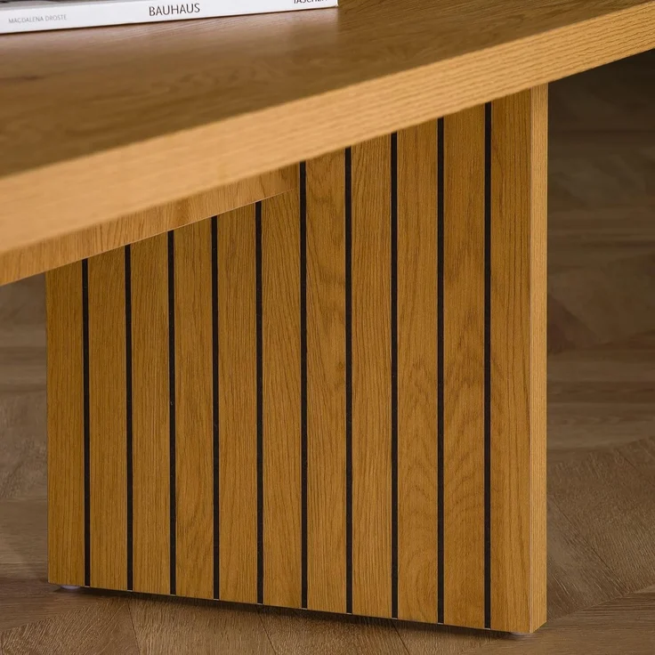 IDIMEX Couchtisch RIKA, Moderner Wohnzimmertisch mit Lamellenbeinen Wildeiche Dekor – Bild 6