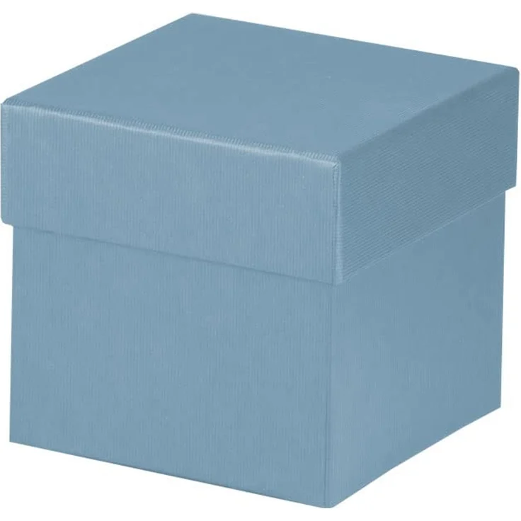 Rössler - Geschenkbox mit Deckel 105 x 105 x 105 mm Denim | Geschenkkarton mit Deckel für kleine Geschenke, Schmuck, Gutscheine und Erinnerungsstücke