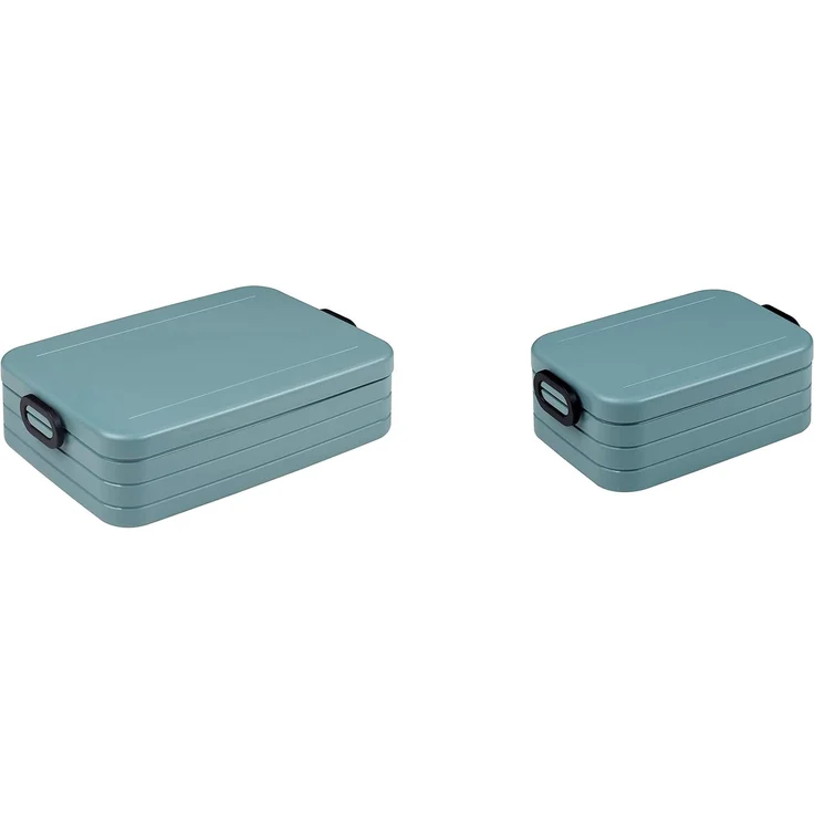 Mepal | Take a Break Duo Pack | Brotdose To Go | Lunchboxen für 2 bis 4 Sandwiches oder 4 bis 8 Brotscheiben | ideal für Meal Prep | Essenbox mit Unterteilung | Nordic Green